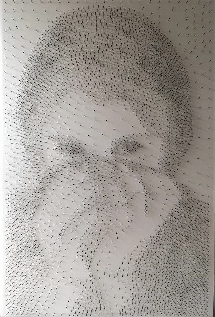 AMARA Stringart Portrait / Thread Art With Nails and Thread Etsy