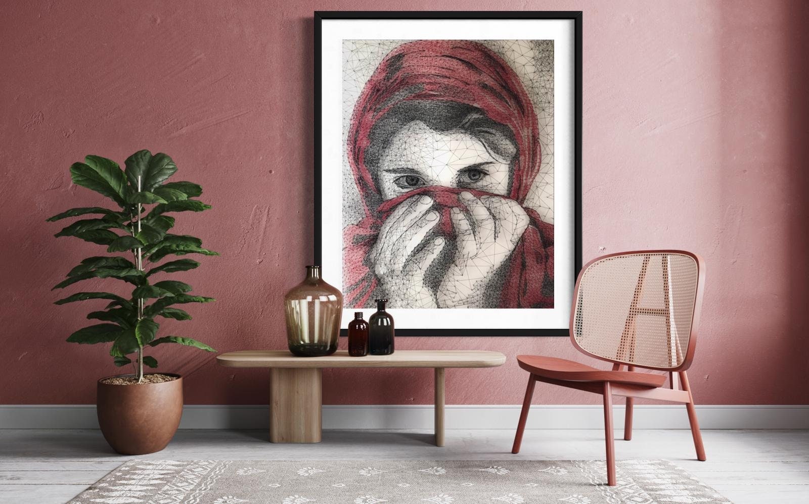 AMARA Stringart Portrait / Thread Art With Nails and Thread Etsy