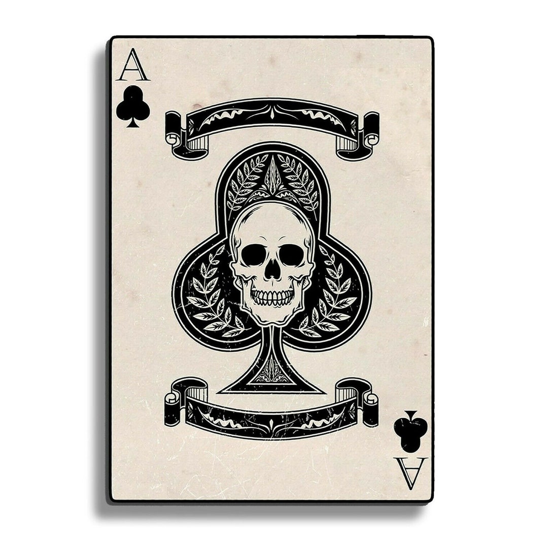 Skull Ace of Spades Motorcycle Helmet Chopper Biker Bumper Sticker Decal 4 Etsy