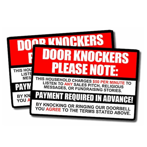 Door Knockers No Solicitation Etsy