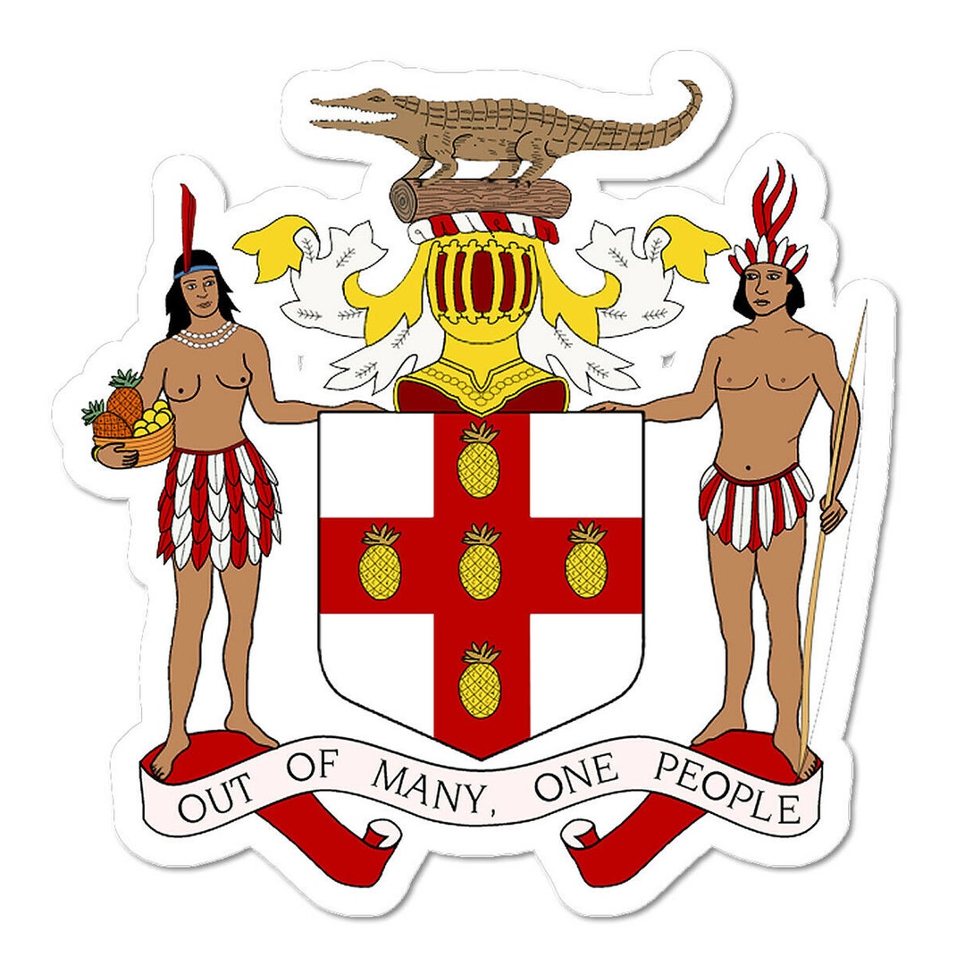 Jamaican Coat of Arms Jamaica Flag JAM JM Car Truck Bumper Vinyl Decal