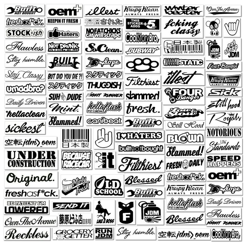 25 Random JDM Stickers Pack Car Motorcycle Racing Motocross Helmet ...