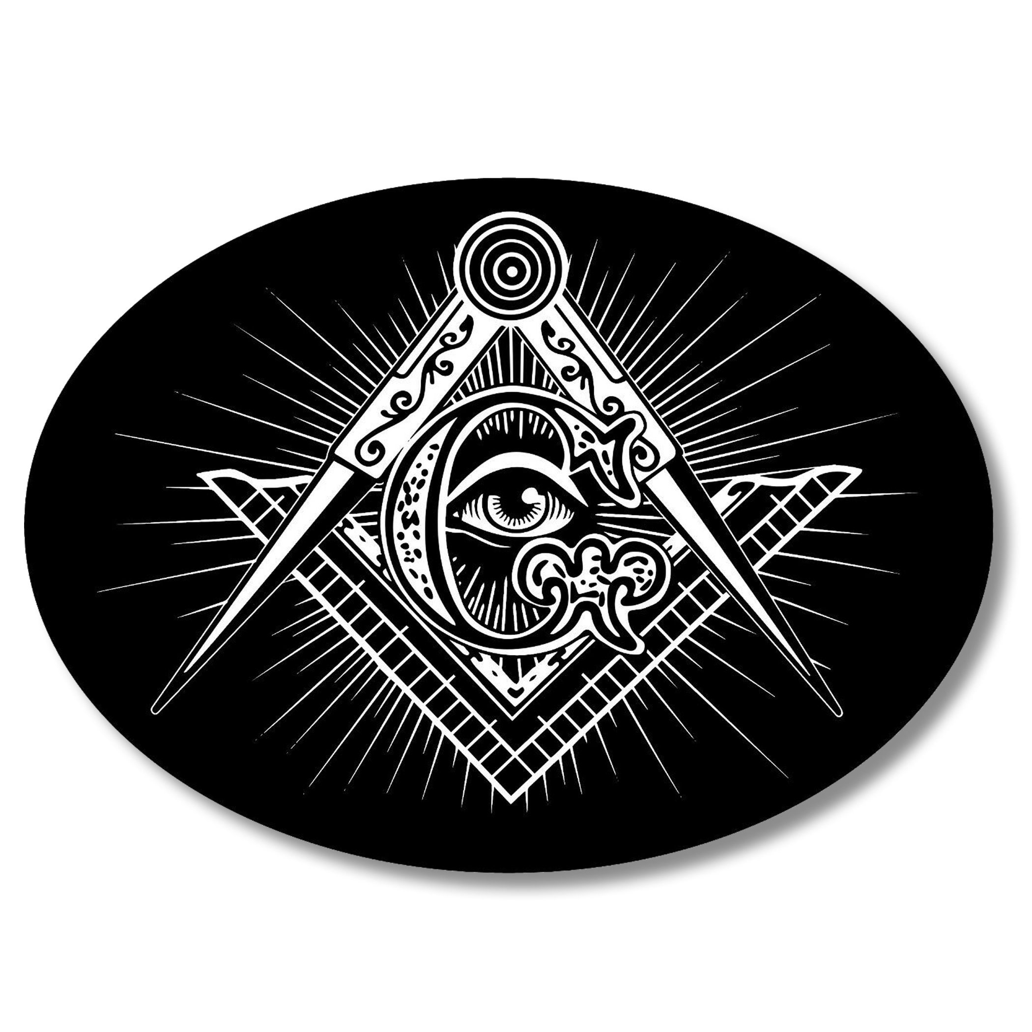 langs honderd Bukken Freemason Mason Masonic Eye Illuminati Oval Car Truck Window - Etsy België