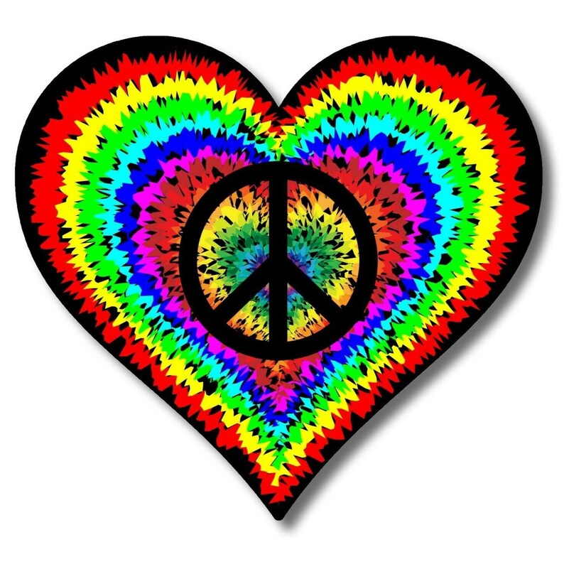 Hippie Peace Sign Logo Sticker Decal Love Hippie Symbol Car Bumper