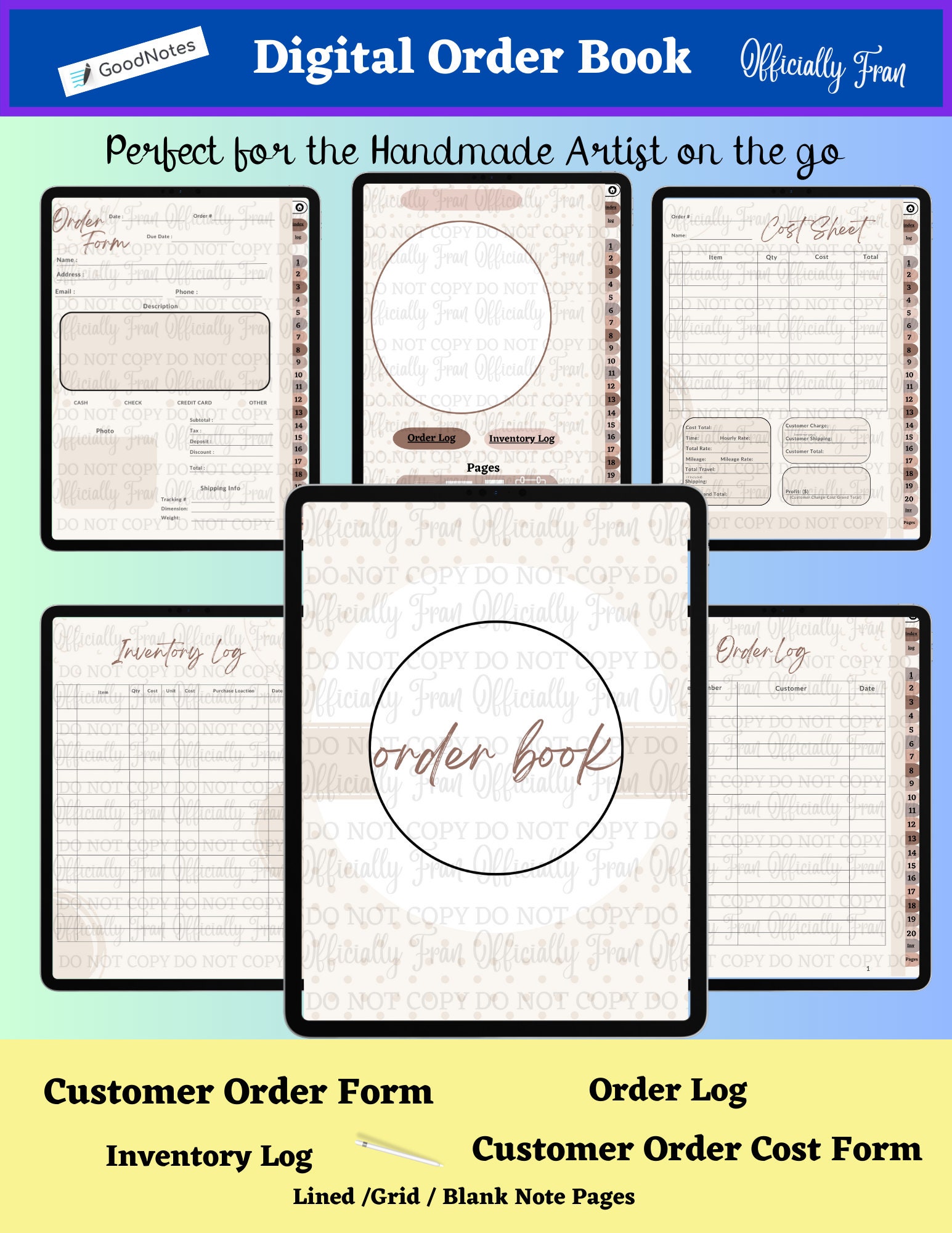 Project Order Book Order Book-digital-hyperlinked-small Business-perfect for Handmaker ...