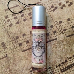 Red Berry Rose Perfume Oil Roll On: Art Deco Cat, Vintage Fragrance