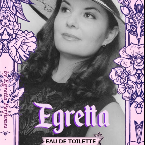 Egretta Eau de Toilette sample Perfume Lilac and Plum Lemongrass Ylang fragrance floral strong  picture black white Gold collection