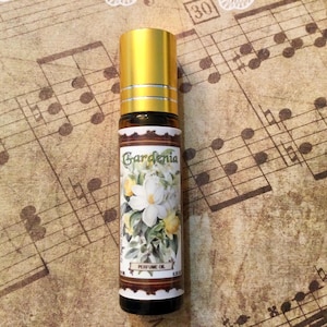 Gardenia perfume oil, roll on fragrance, white florals, clean fragrance, spring and summer birthday, wedding flowers bouquet, gift for mom