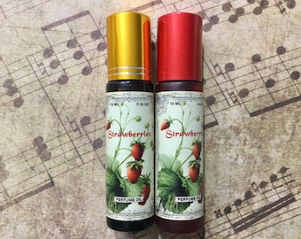 Strawberry perfume oil roll on fruit red berries strawberries gift for gardener parfum egretta canada vintage fragrance sweet refreshing art