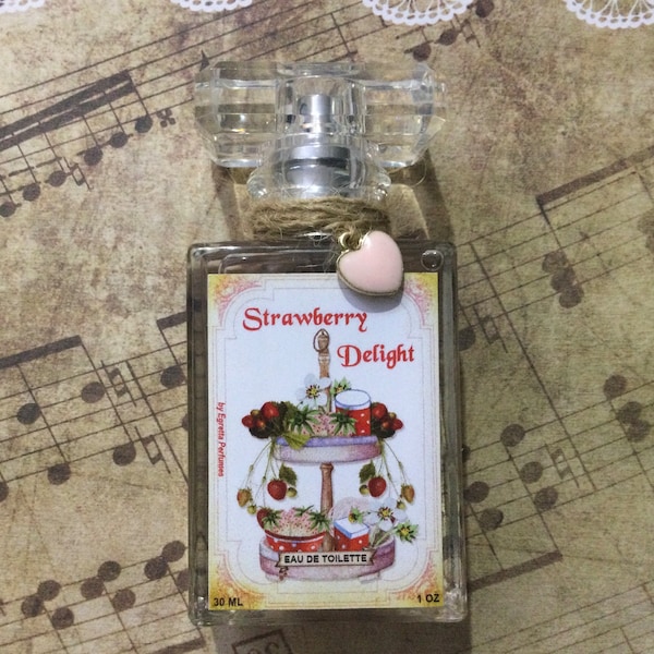 Strawberry Delight eau de toilette Valentine perfume gourmand fruit red berries strawberries Summer picnic gift fragrance sweet peony