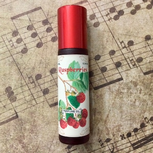 Raspberries perfume oil roll on fruit red berries rose pomegranate gift for gardener parfum egretta canada vintage fragrance sweet delicious