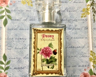 Peony Perfume Spray full size 1 oz Anniversary Birthday flower fragrance women floral symbol vintage sweet Canada parfum Sandalwood Egretta