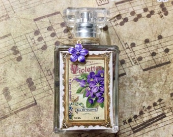 Violets perfume spray purple sweet flower eau de toilette vintage parfum French label old art deco gift for women egretta canada artistic