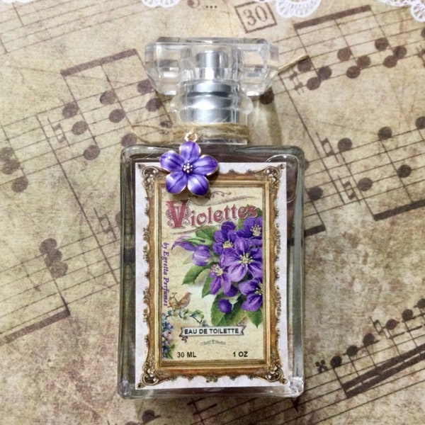 Violets perfume spray purple sweet flower eau de toilette vintage parfum French label old art deco gift for women egretta canada artistic
