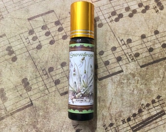 Snowdrops perfume roll on January birth flower oil fragrance girls green floral symbol vintage fresh spring perfume scent woods white bell