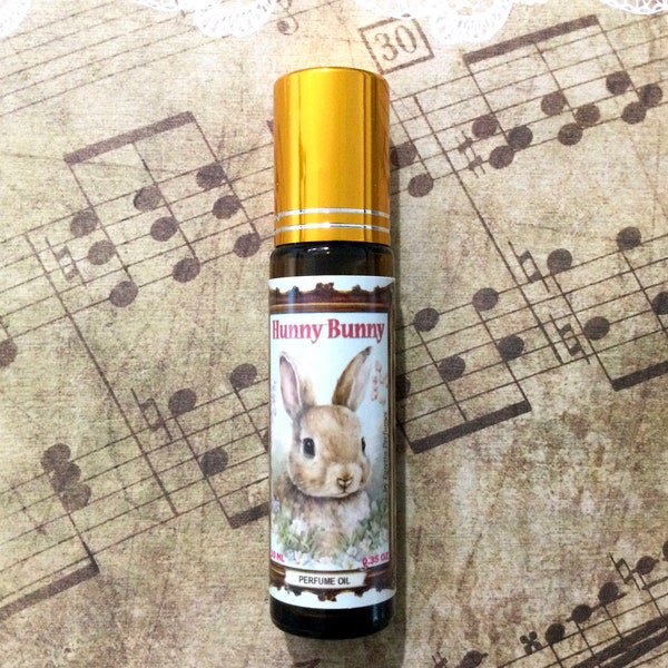 Hunny Bunny perfume roll on oil sugared strawberries and grapefruit perfume fragrance for rabbit lover magical mystic Easter Birthday gift