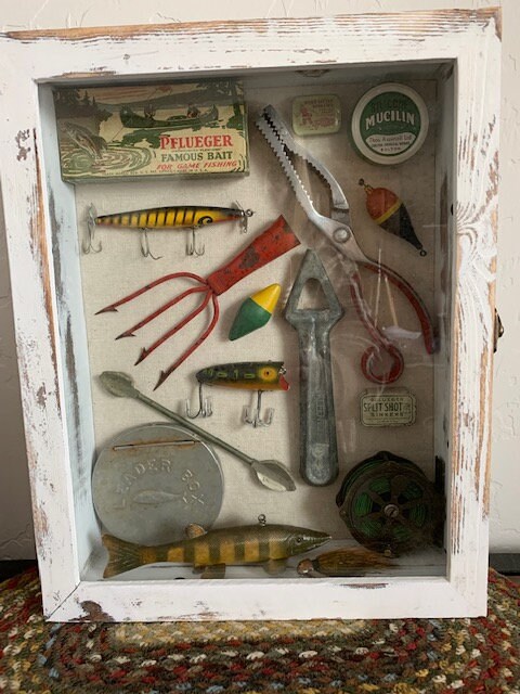 Fishing Lure Display Case, Fishing Reel Display, Fishing Shadow Box 