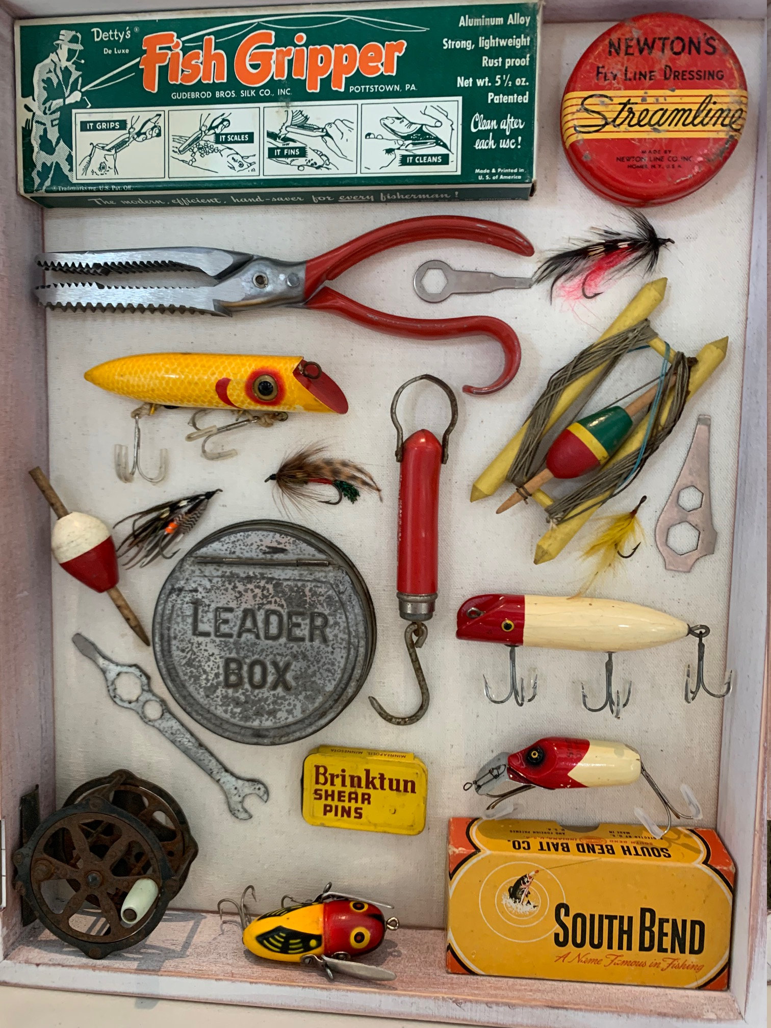 Fishing Tackle Shadow Box With Antiques and Vintage Items - Etsy
