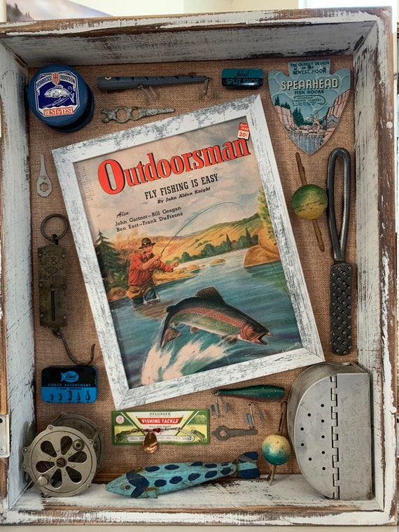 Buy Fishing Shadow Box With Vintage and Antique Fishing Gear