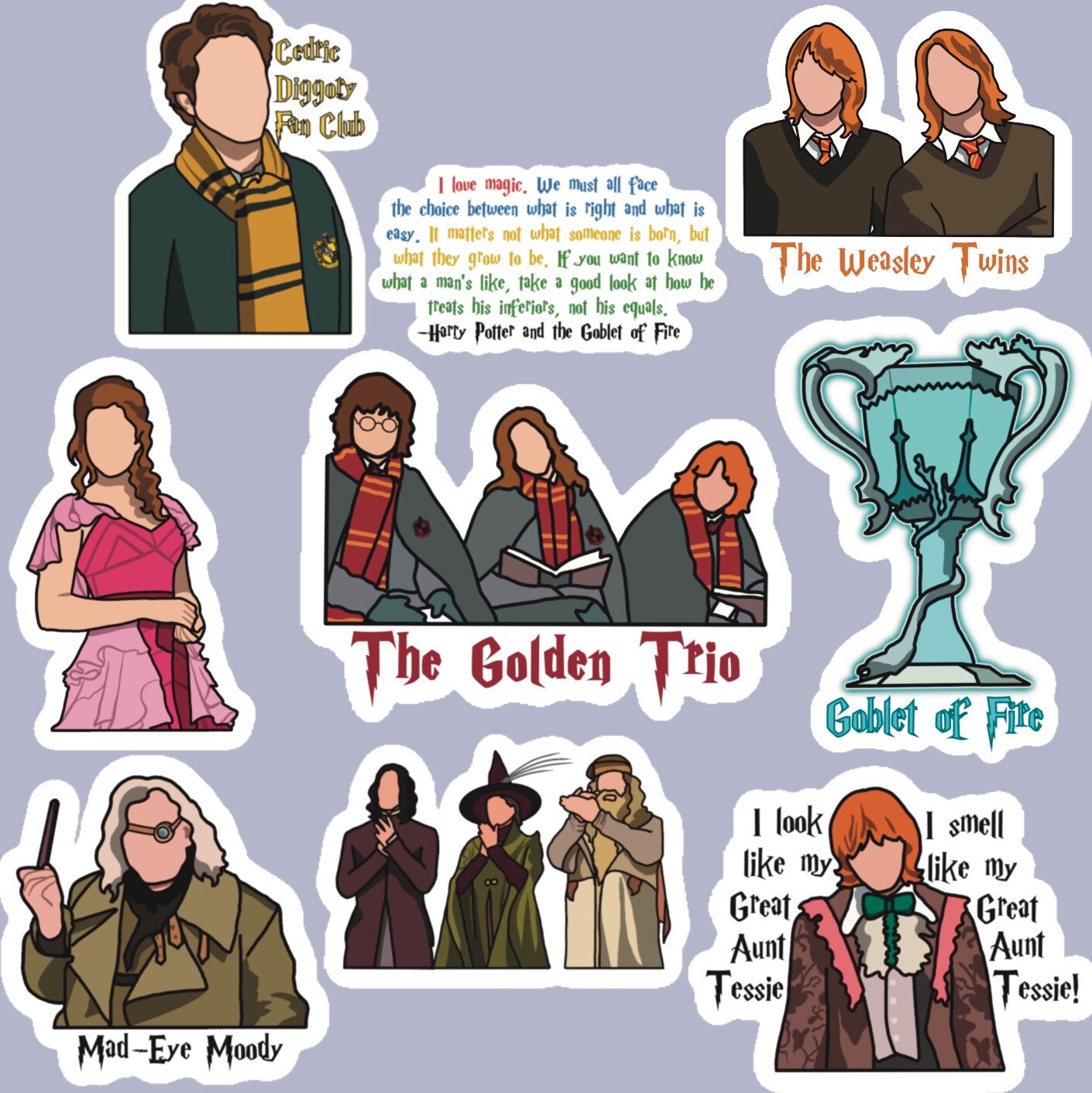 Harry Potter and the Goblet of Fire Stickers Harry Potter Etsy