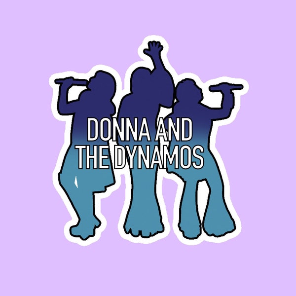 Mamma Mia Stickers Stack: Donna and the Dynamos sticker, super trouper sticker, Mamma Mia Gifts, dancing queen sticker