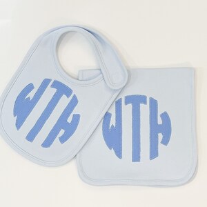 Personalized Bib Set | Embroidered Bib Set | Monogrammed Bib Set | Shower Gift | Bib and Burp Cloth Set | Baby Bib Set