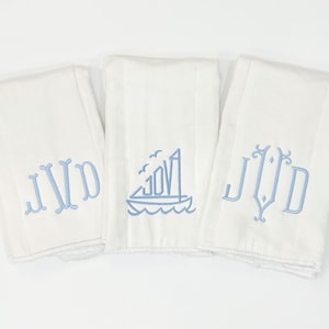 Monogrammed Burp Cloth Set | Embroidered Burp Cloth Set | Personalized Burp Cloth Set | Personalized Baby Shower Gift