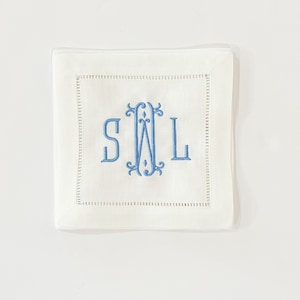 Initial Cocktail Napkins | Personalized Cocktail Napkins | Embroidered Cocktail Napkins | Shower Gift | Wedding Gift