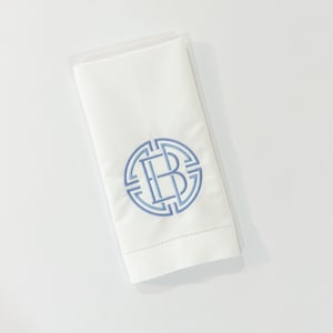 Initial Monogram Hand Towel | Monogrammed Linen Towel | Embroidered Linen Towel | Hand Towel