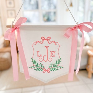 Hospital Door Hanger | Birth Announcement Banner | Embroidered Baby Announcement Banner | Baby Shower Banner
