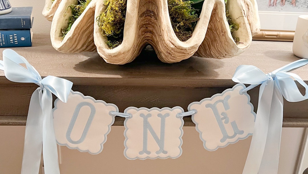 One Birthday Banner | Scalloped Birthday Banner | Boys Birthday Banner - Etsy