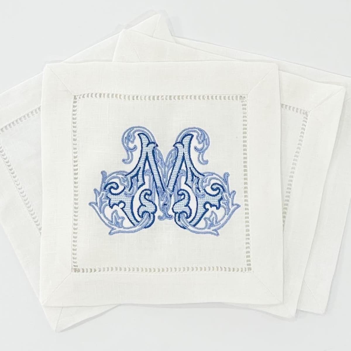 Linen Cocktail Napkins | Monogrammed Cocktail Napkins | Embroidered Cocktail Napkins | Initial Cocktail Napkins | Wedding Gift | Shower Gift - Etsy