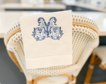 Monogrammed Linen Towel | Initial Towel | Embroidered Linen Towel | Wedding Shower Gift | Monogrammed Towel