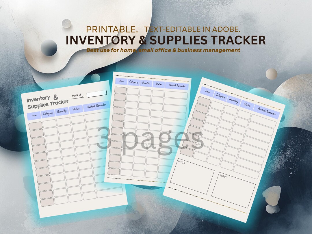 Editable Inventory & Supplies Log – Small Business Stock Tracker ...