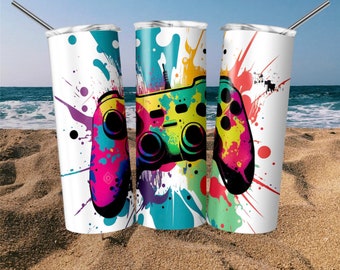 Gamer Controller Sublimation Tumbler, Gamer Gifts, Born To Game Forced To Work, Gamer Mode, Gamers Never Die, Dad Gifts, Video Game Lovers