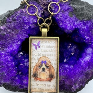 Bella: Collar Shih Tzu hecho a mano - Bronce, Único en su tipo, Perros, Brillante, Joyas para mascotas