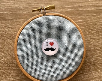 moustache glass domed magnetic needle minders (6 types)