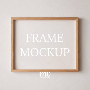 Wood Frame PSD Mockup, 5:4 Ratio Horizontal Art Mockup, Photo Frame Mockup, Smart Object Layer, Instant Digital Download