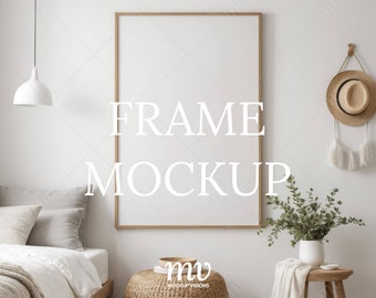 Holzrahmen PSD Mockup, vertikales 2: 3-Kunstmodell, Fotorahmen-Mockup, intelligente Objektschicht, sofortiger digitaler Download