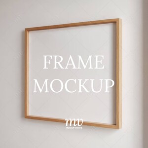 Wood Frame PSD Mockup, 5:4 Ratio Horizontal Art Mockup, Photo Frame Mockup, Smart Object Layer, Instant Digital Download