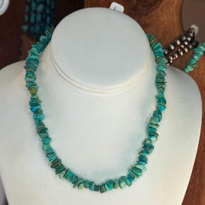 SONORAN Turquoise Necklace 17” Free Form Nuggets Sterling Silver Clasp - Hand-Strung NOT Native American
