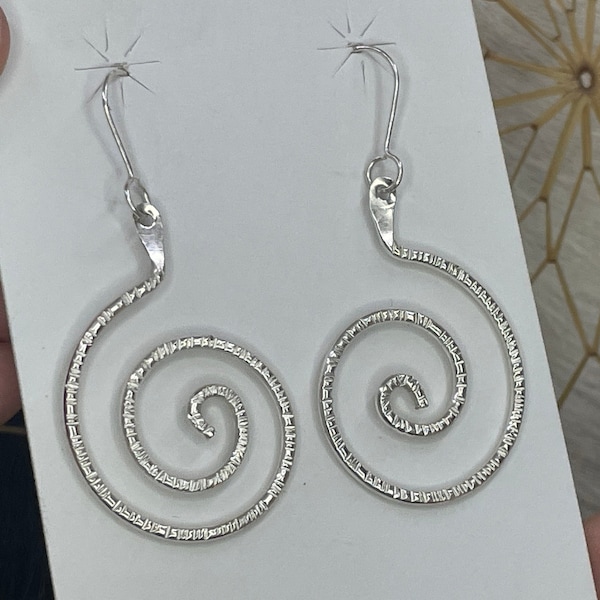 1/2 Price! NAVAJO Native American Sterling Silver Curly Dangle Earrings! Beautiful and Unique! Handmade Navajo Earrings from New Mexico