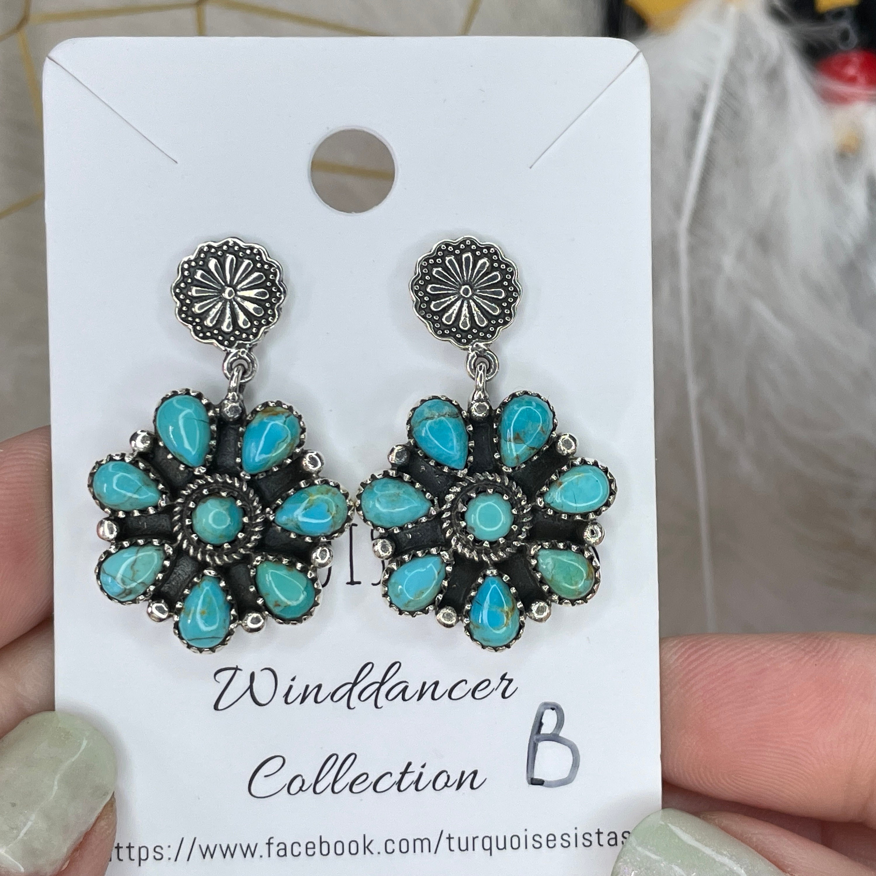 1/2 Price! KINGMAN Turquoise and Sterling Silver Cluster