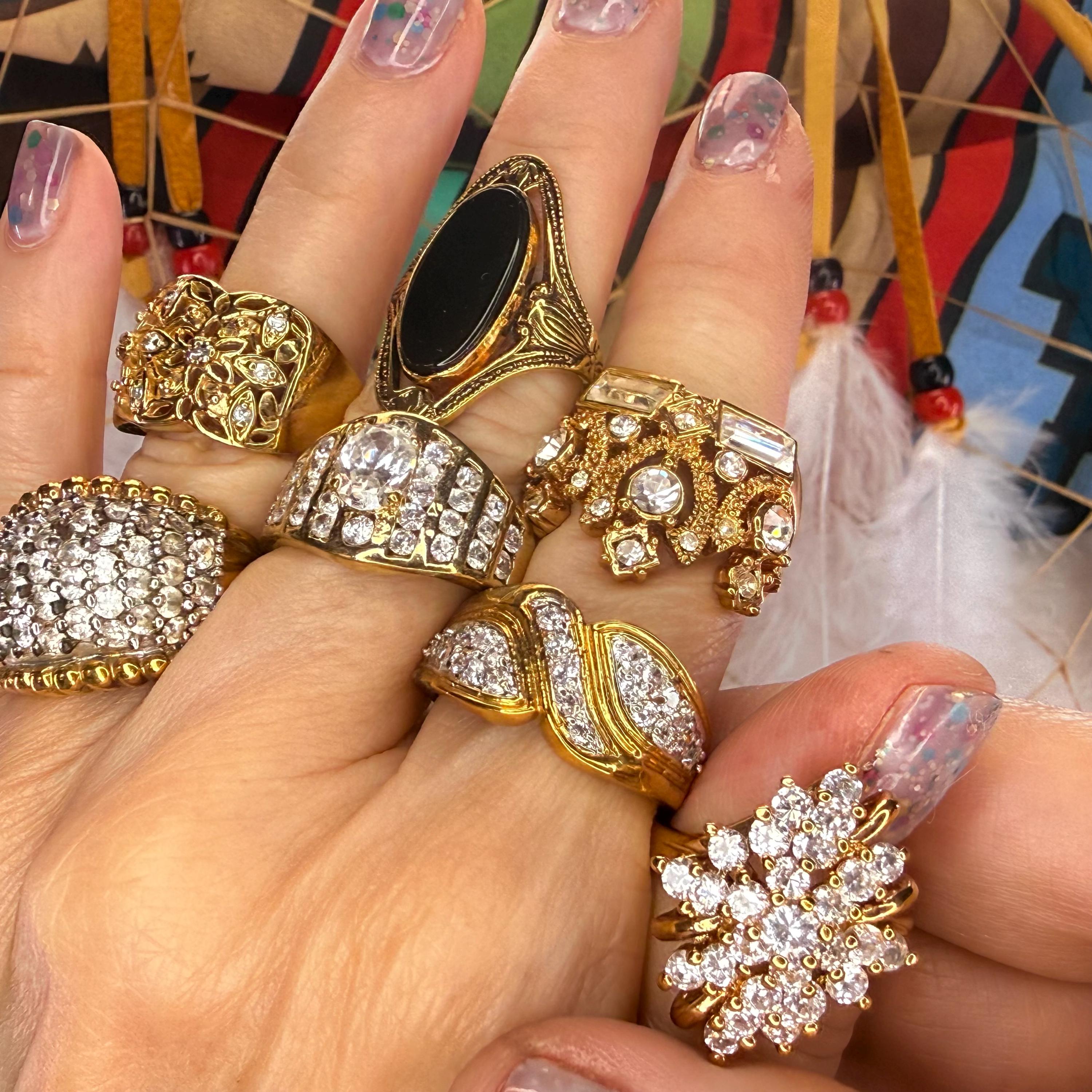 LOT DE BAGUES FANTAISIE Bijoux PACOTILLES JOBLOT Costume JUNK