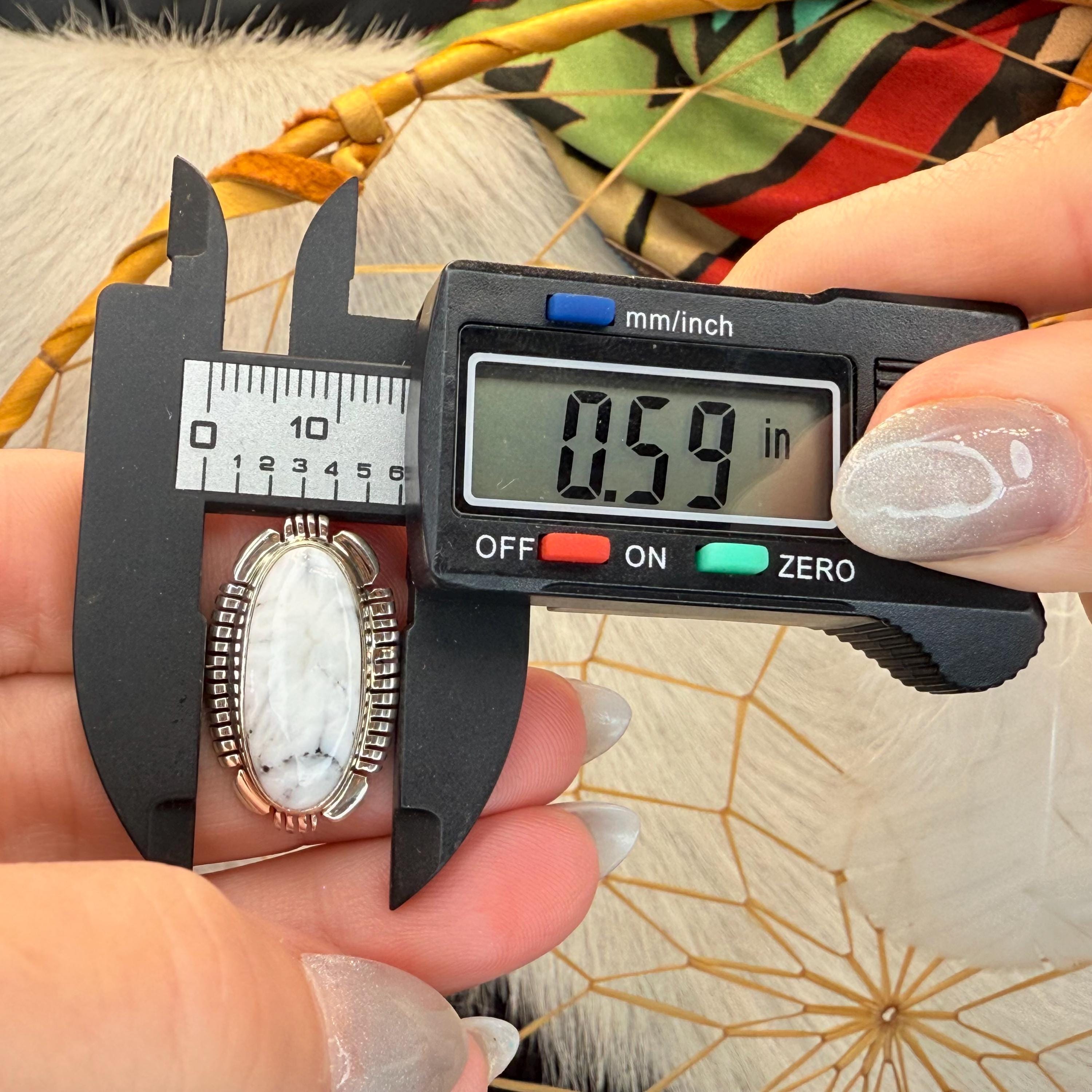Handmade Navajo White Buffalo Sterling Silver Ring, Size 8.5 - Etsy