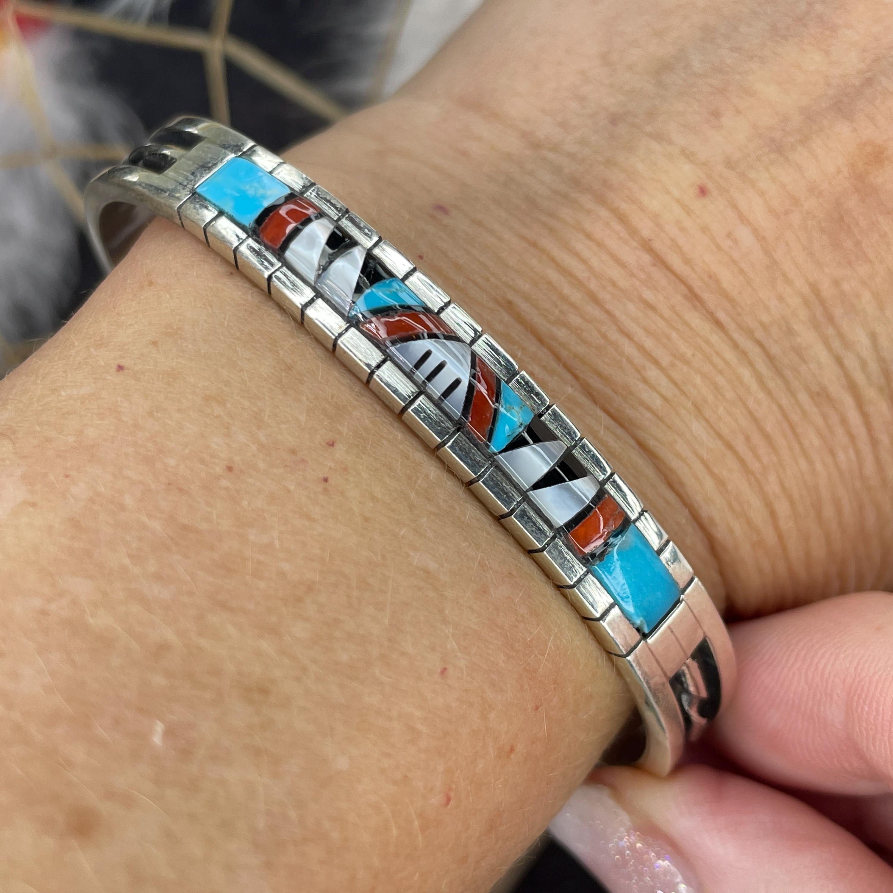 1/2 Price! ZUNI Native American Multi Stone Sterling Silver