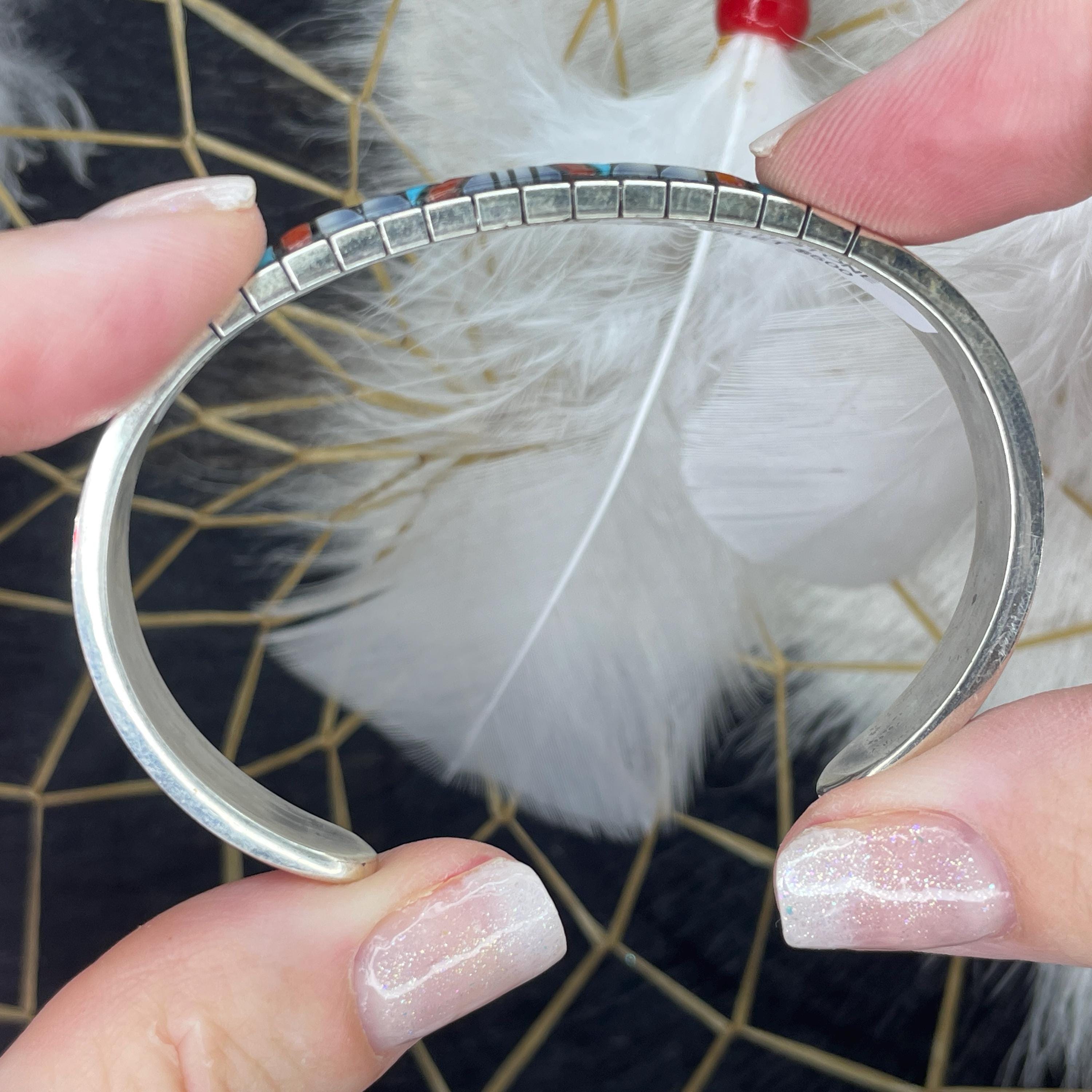 1/2 Price! ZUNI Native American Multi Stone Sterling Silver