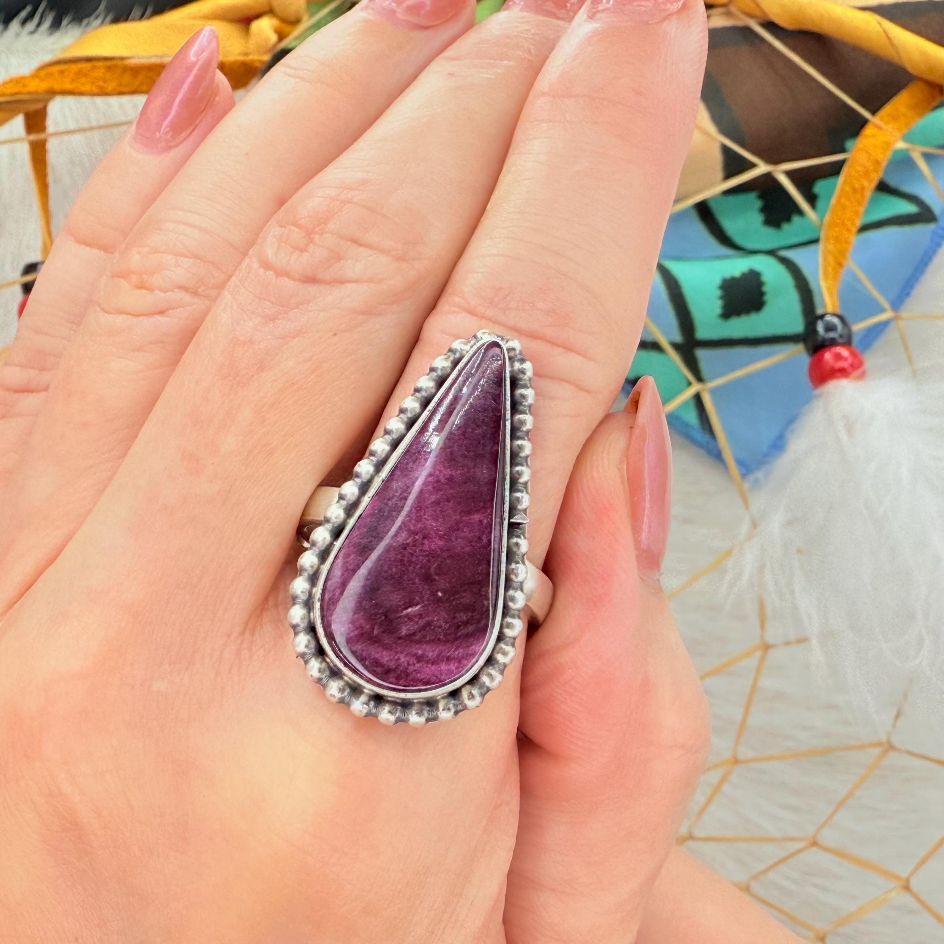 1/2 Price! NAVAJO Native American Purple SPINY OYSTER Sterling