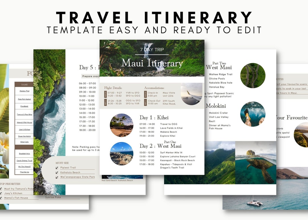 travel itinerary design ideas