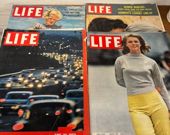 Vintage Lot von 4 LIFE MAGAZINES 1960 Los Angeles Traffic